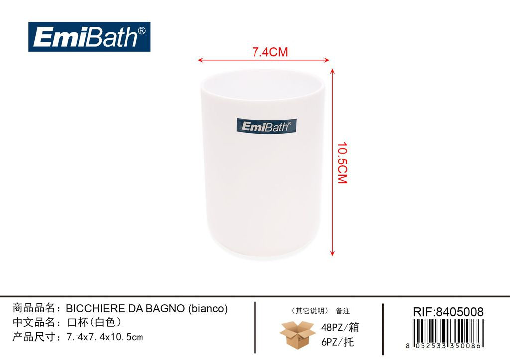Bicchiere Da Bagno Bianco 7.4*7.4*10.5cm
