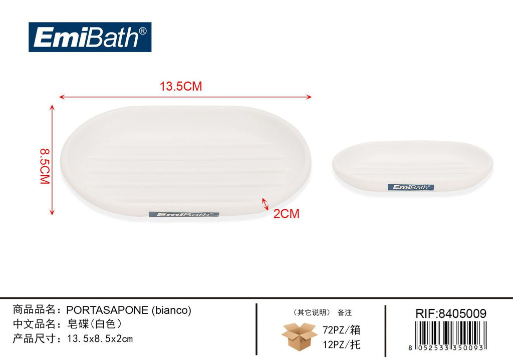 Portasapone Bianco 13.5*8.5*2cm