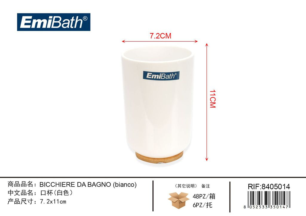 Bicchiere Da Bagno Bianco 7.2*11cm