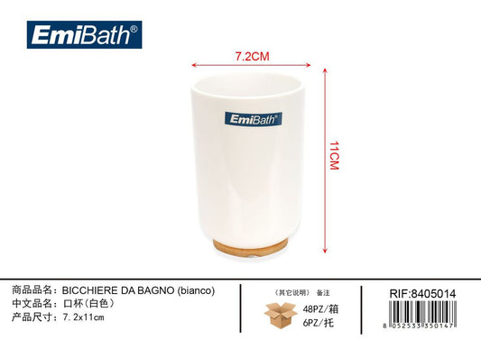Bicchiere Da Bagno Bianco 7.2*11cm