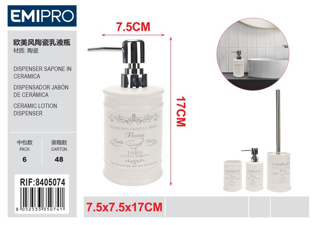 Dispenser Sapone In Ceramica