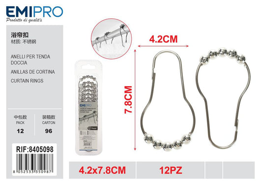 Anelli Per Tenda Doccia 4*7.3cm 12Pz