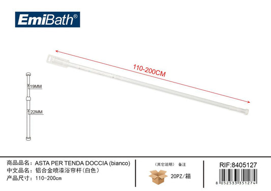 Asta Per Tenda Doccia Bianco 110 200cm