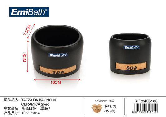 Tazza Da Bagno In Ceramica Nero 10*7.5*8cm