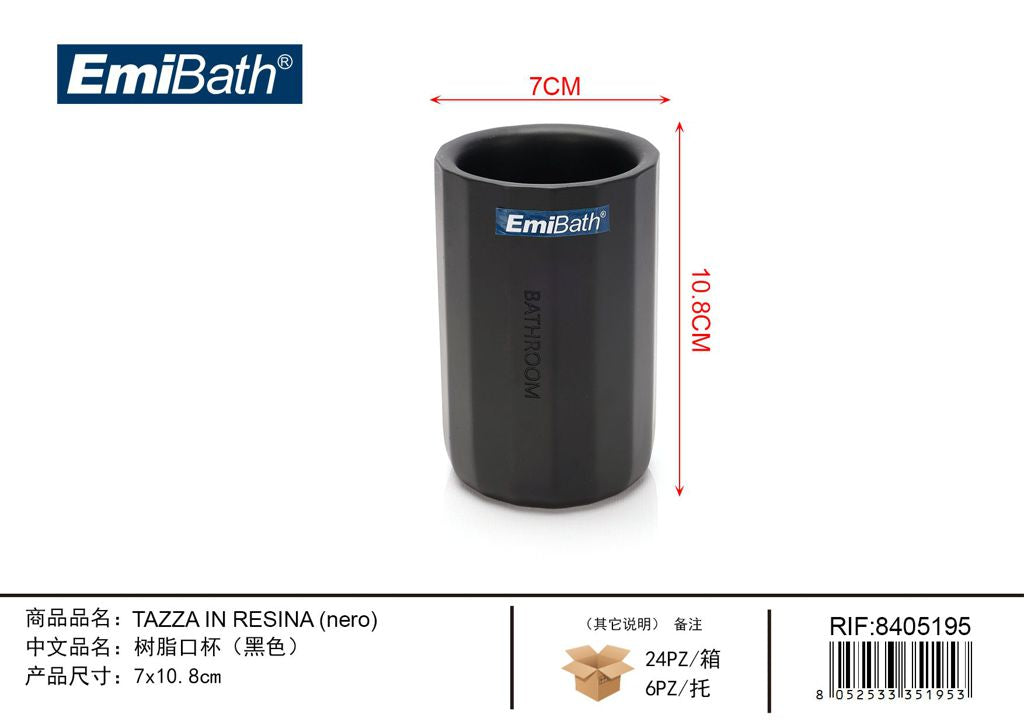Tazza In Resina Nero 7*10.8cm
