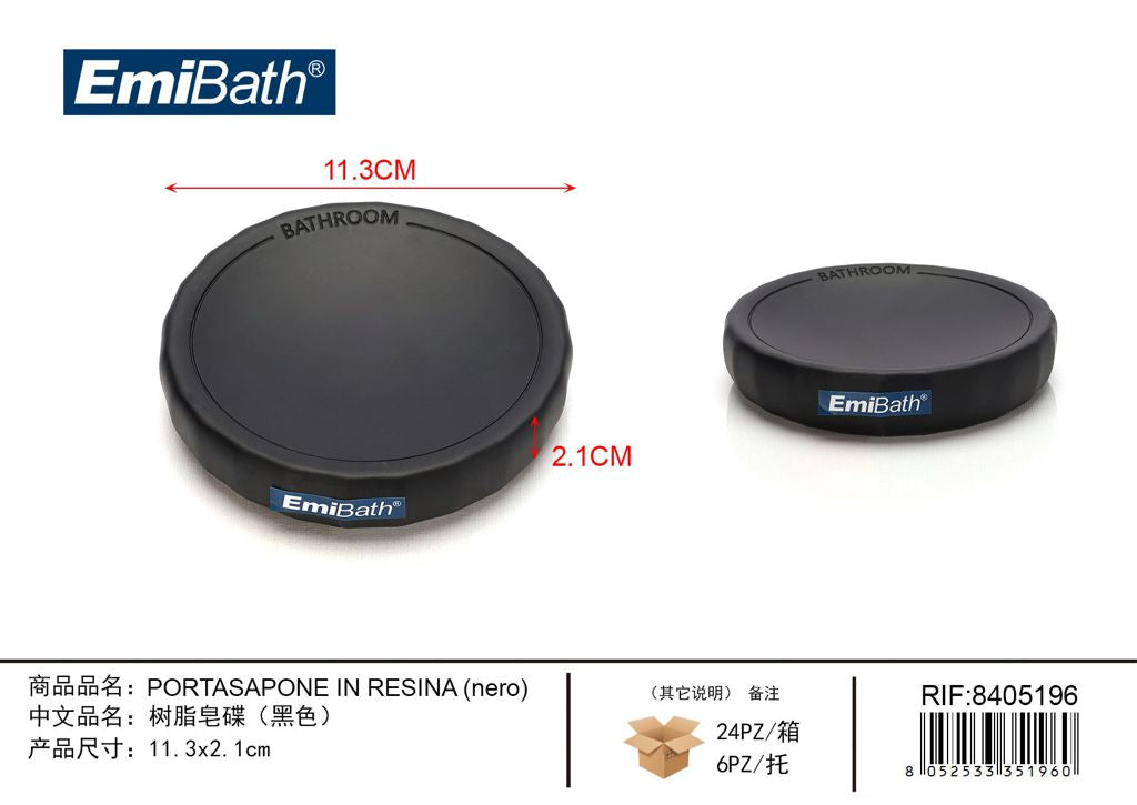 Portasapone In Resina Nero 11.3*2.1cm