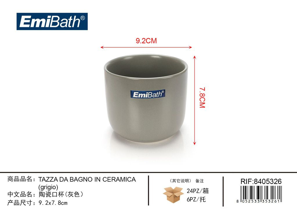 Tazza Da Bagno In Ceramica Grigio 9.2*7.8cm