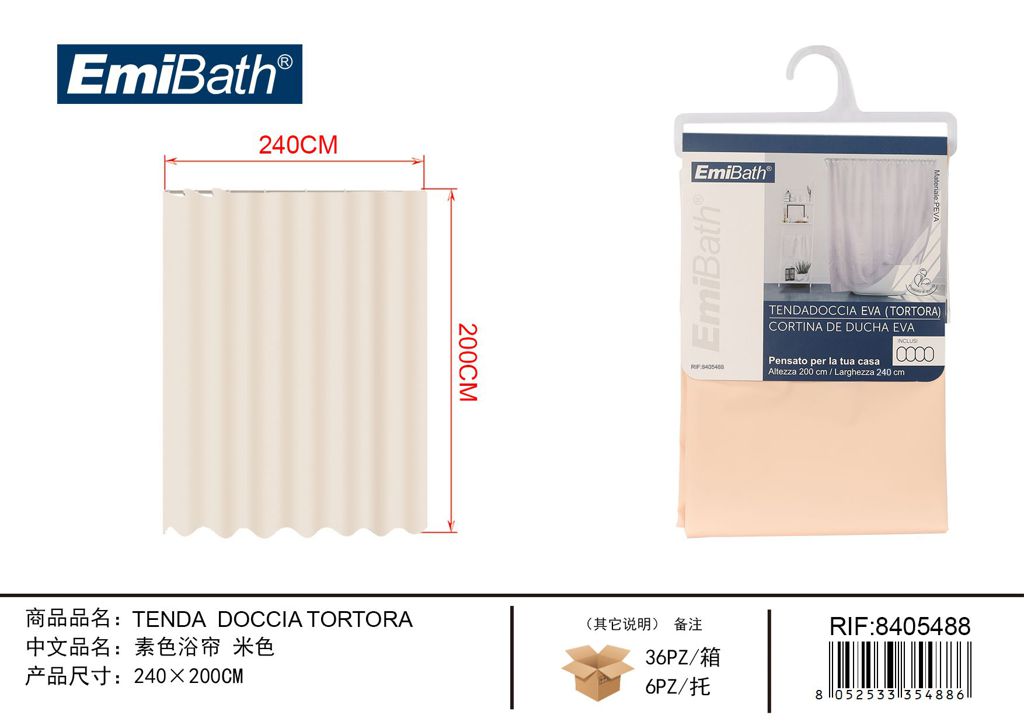 Tenda Doccia Tortora cm.240*200H