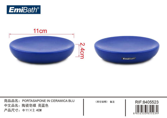 Portasapone In Ceramica Blu 11*2.4cm