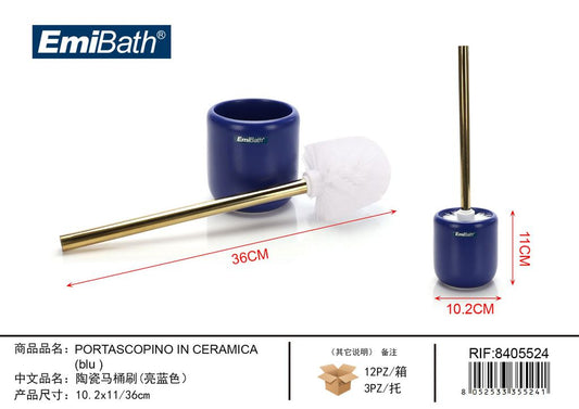 Portascopino In Ceramica Blu 10.2*11/36cm