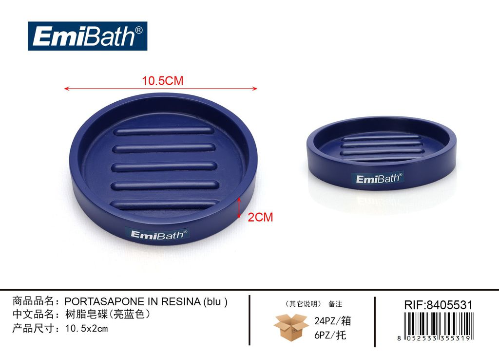 Portasapone In Resina Blu 10.5*2cm