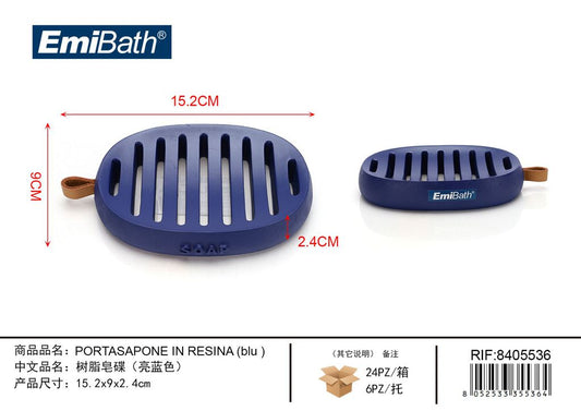 Portasapone In Resina Blu 15.2*9*2.4cm