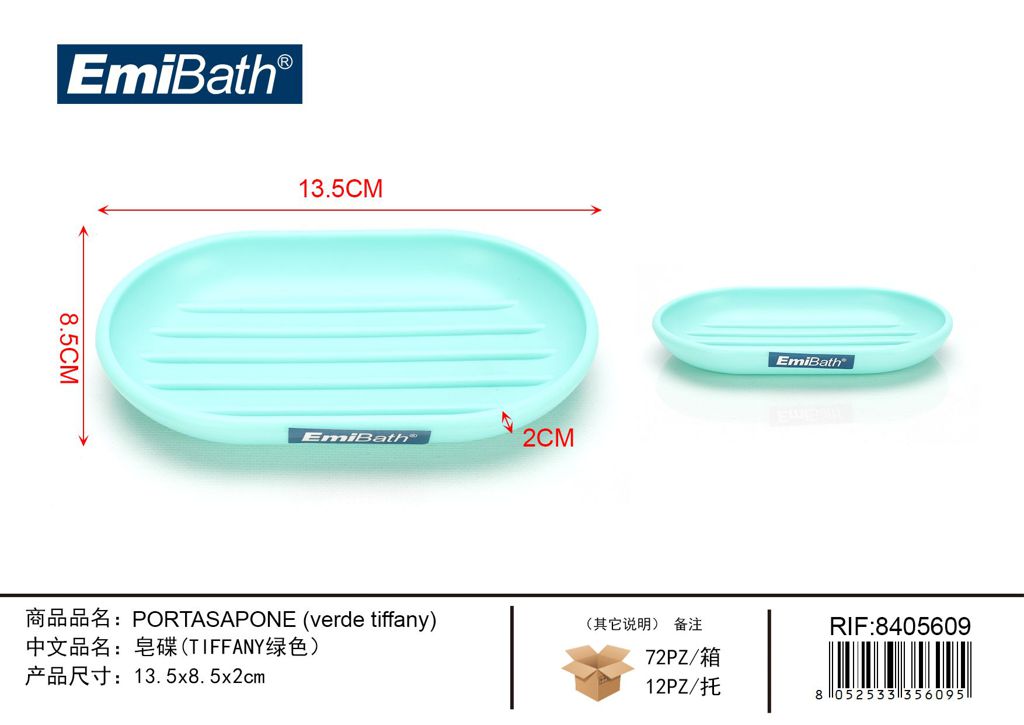 Portasapone verde Tiffany 13.5*8.5*2cm