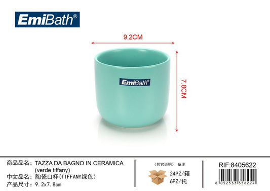Tazza Da Bagno In Ceramica verde Tiffany 9.2*7.8cm