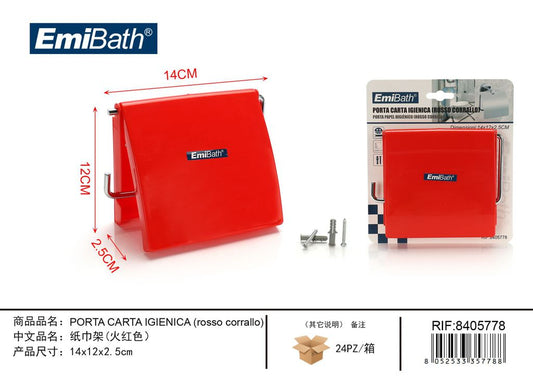 Porta Carta Igienica Rosso Corrallo 14*12*2.5cm