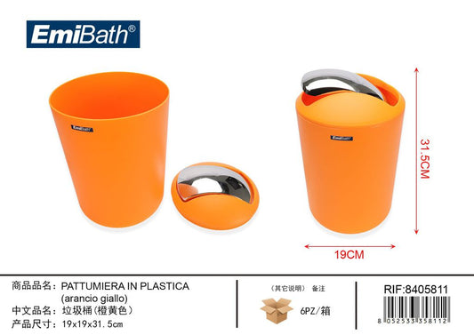 Pattumiera In Plastica Arancio Giallo 19*19*31.5cm