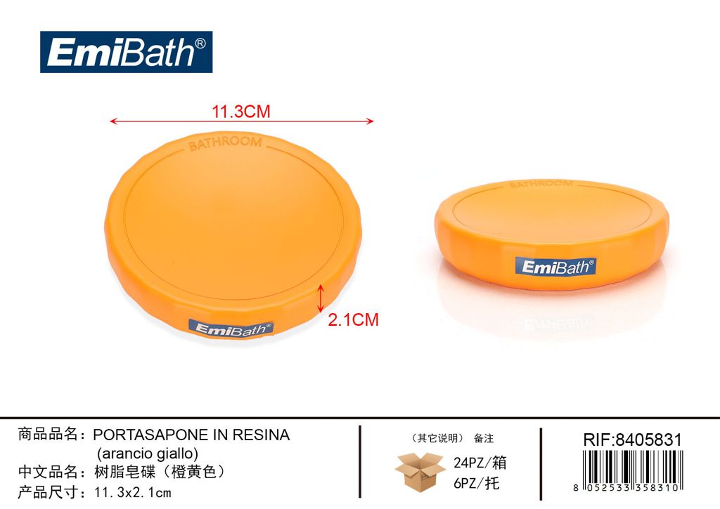Portasapone In Resina Arancio Giallo 11.3*2.1cm