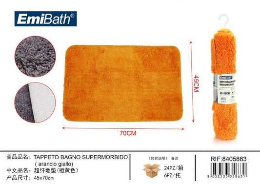 Tappeto Bagno Supermorbido Arancio Giallo 45*70cm