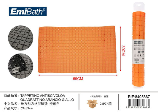 Tappetino Antiscivoloa Quadrattino Arancio Giallo 69*39cm