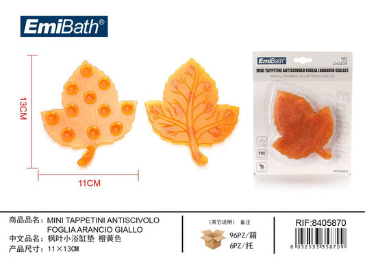 Mini Tappetini Antiscivolo Foglia Arancio Giallo 11*13cm