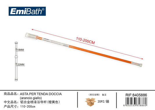 Asta Per Tenda Doccia Arancio Giallo 110 200cm