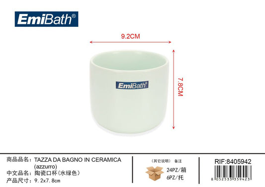 Tazza Da Bagno In Ceramica Azzurro ?9.2X7.8cm