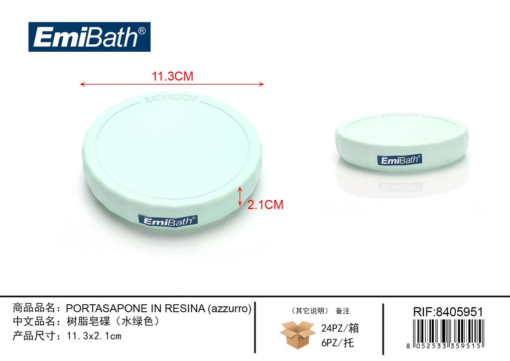 Portasapone In Resina Azzurro ?11.3X2.1cm