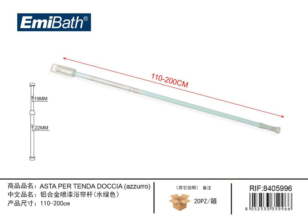 Asta Per Tenda Doccia Azzurro 110 200cm
