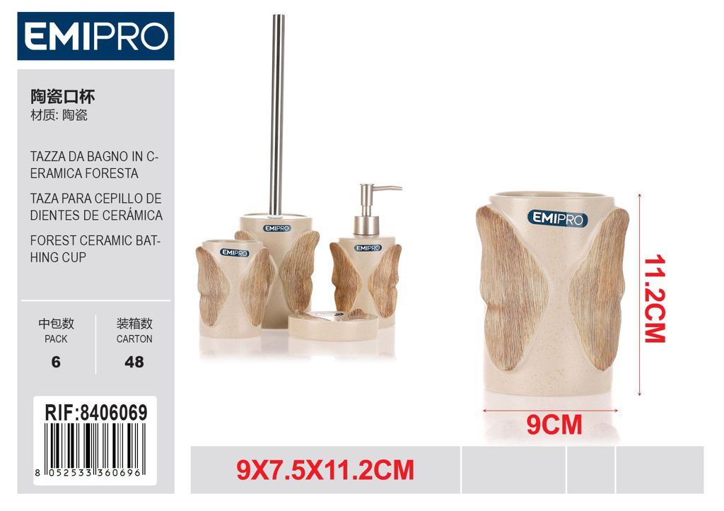 Tazza Da Bagno In Ceramica Foresta
