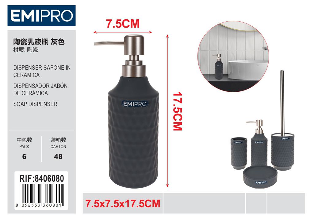 Dispenser Sapone In Ceramica