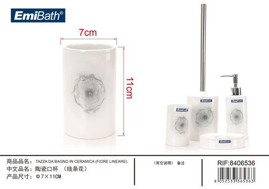 Tazza Da Bagno In Ceramica Fiore Lineare ? 7X11cm