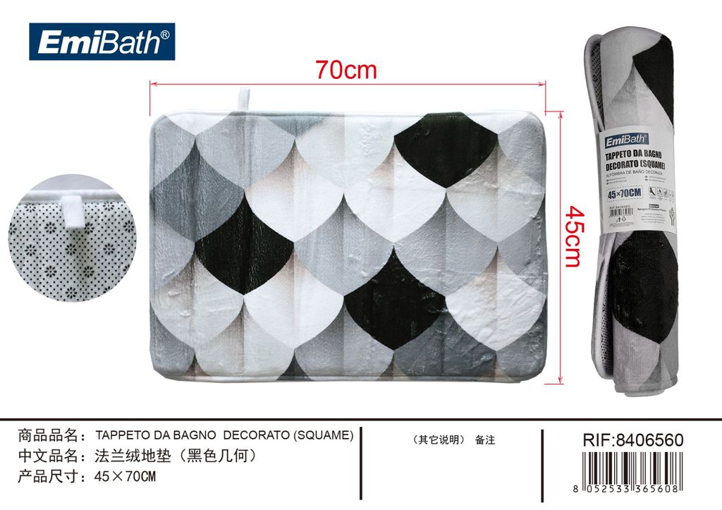 Tappeto Da Bagno Decorato Squame 45X70cm