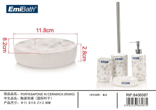Portasapone In Ceramica Ramo 11.8X8.2X2.8cm