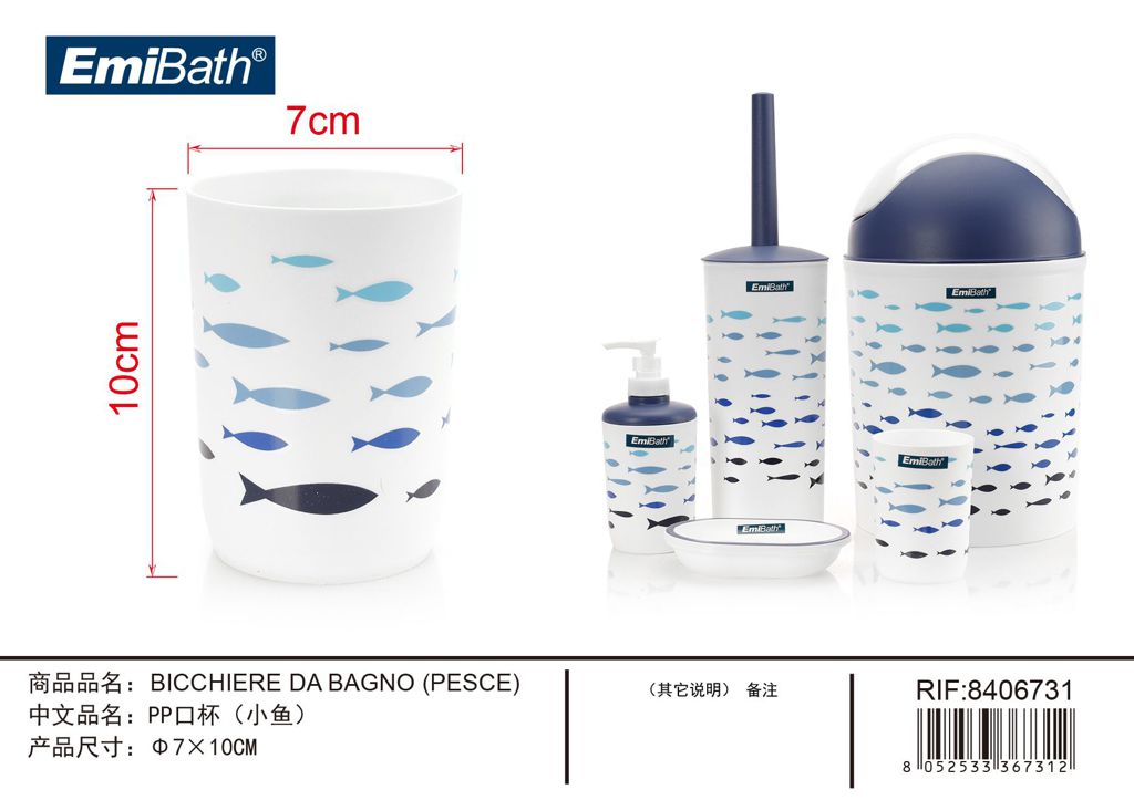 Bicchiere Da Bagno Pesce ? 7X10cm