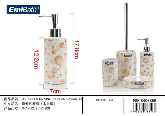 Dispenser Sapone In Ceramica Bolle ? 7X12.2/17.8cm
