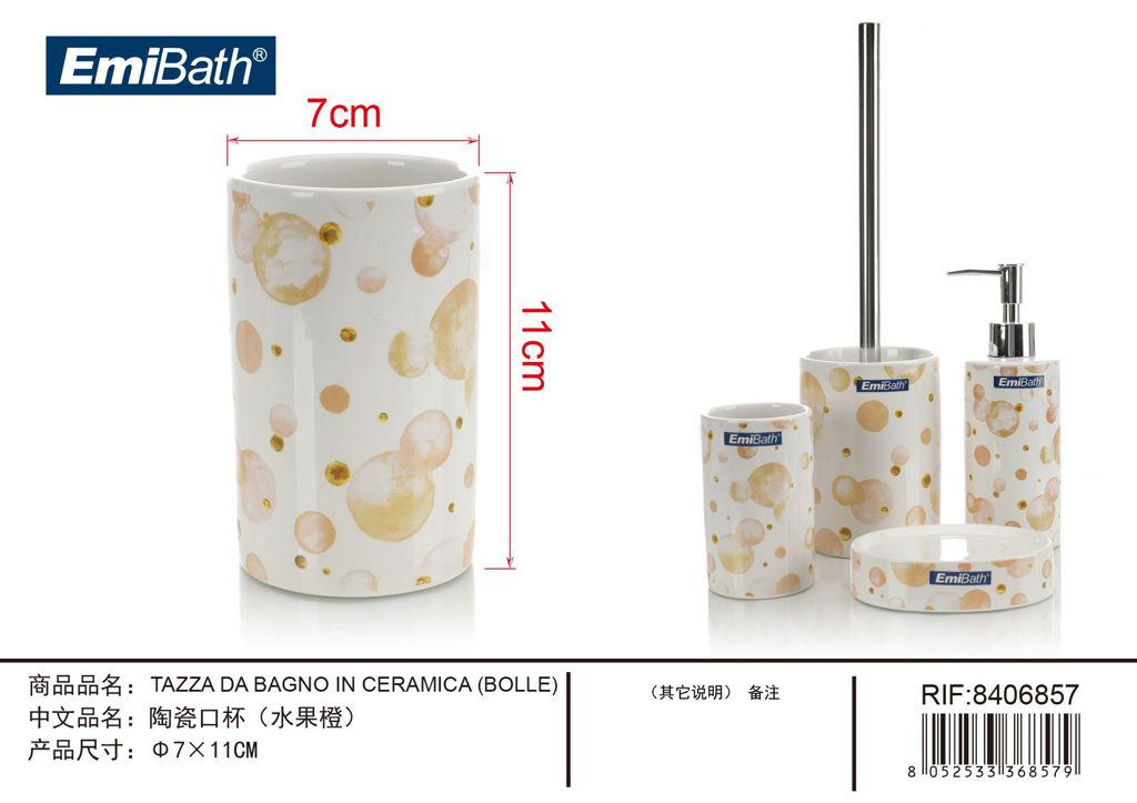 Tazza Da Bagno In Ceramica Bolle ? 7X11cm