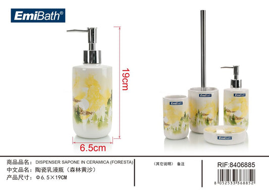 Dispenser Sapone In Ceramica Foresta ? 6.5X19cm