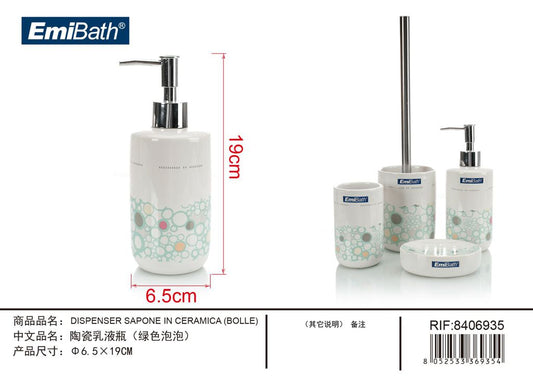 Dispenser Sapone In Ceramica Bolle ? 6.5X19cm