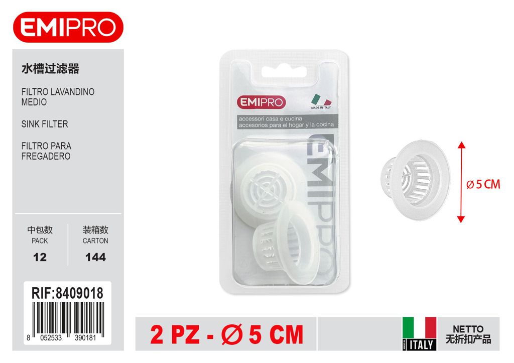 Filtro Lavandino Medio Bl 2Pz