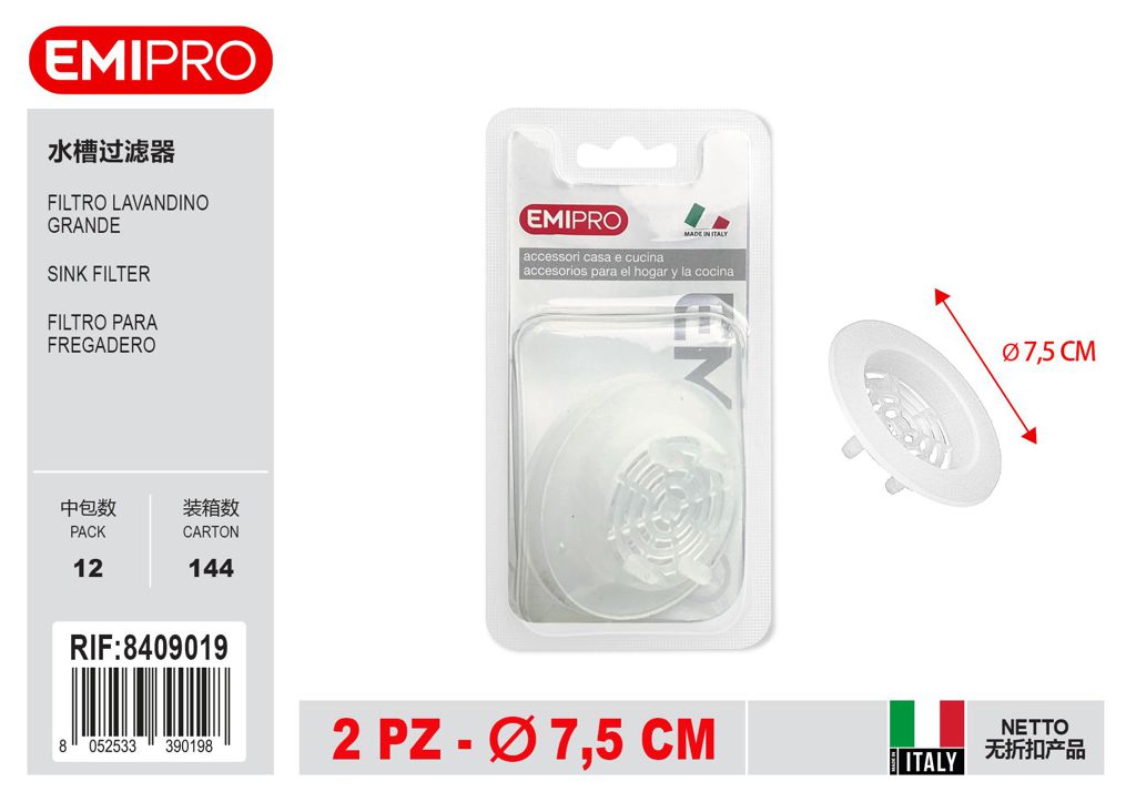 Filtro Lavandino Grande Bl 2Pz