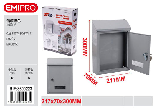 Cassetta Postale Argento 217*70*300mm