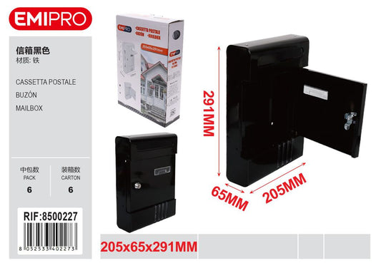 Cassetta Postale Nero 205*65*291mm