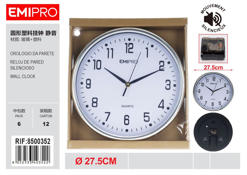 Orologio Da Parete Silenzioso 27.5cm
