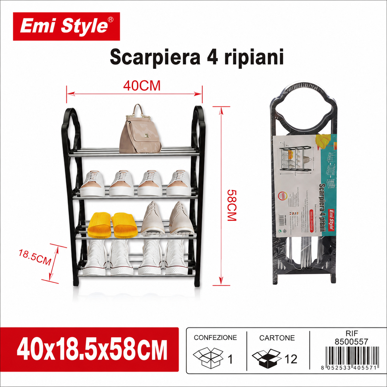 Scarpiera 4 Piani 40*18.5*58cm