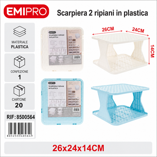 Scarpiera 2 Piani Plastica