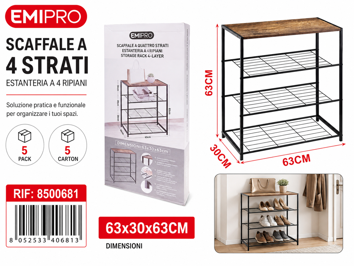 Scaffale a Quattro Strati