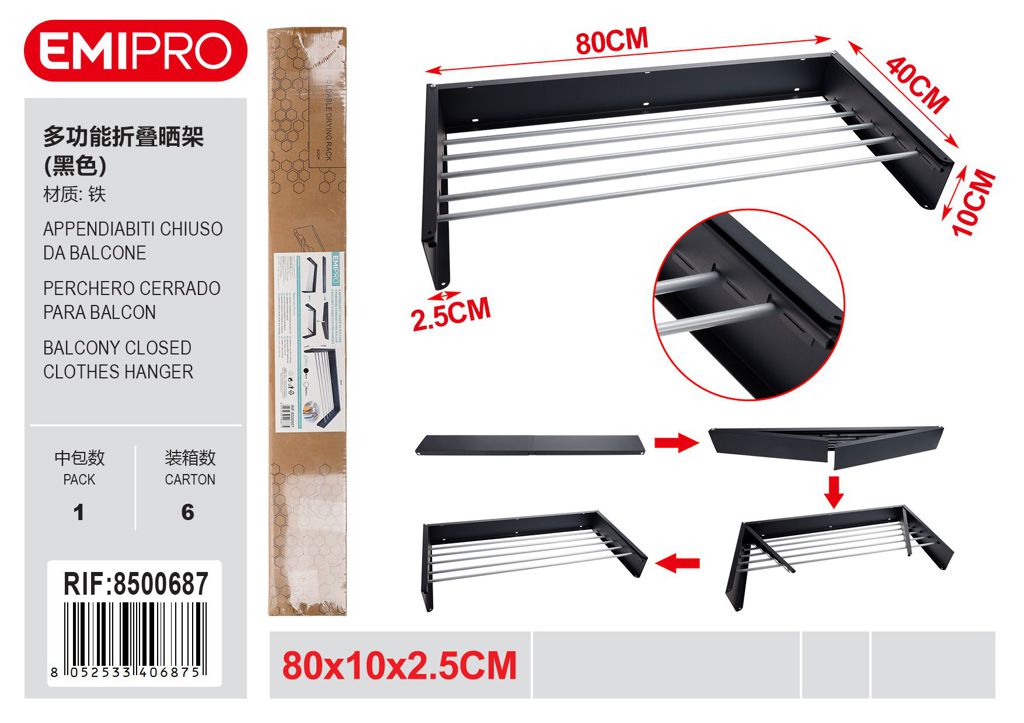 Appendiabiti Chiuso?Da?Balcone 80*10*2.5cm