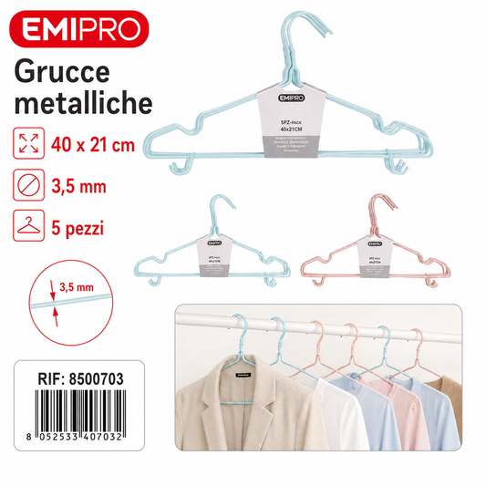 Grucce Metallo 5pz Cm.40*21