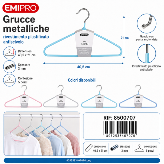 Grucce Metallo 5pz Cm.40.5*21