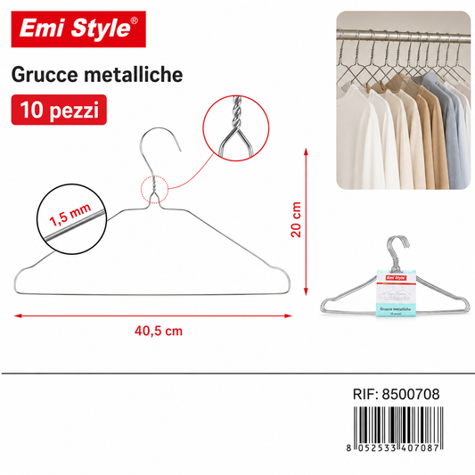 Grucce Metallo 10pz Cm.40.5*20